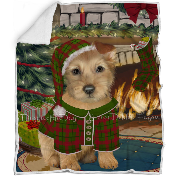 The Stocking was Hung Australian Terrier Dog Blanket BLNKT116085
