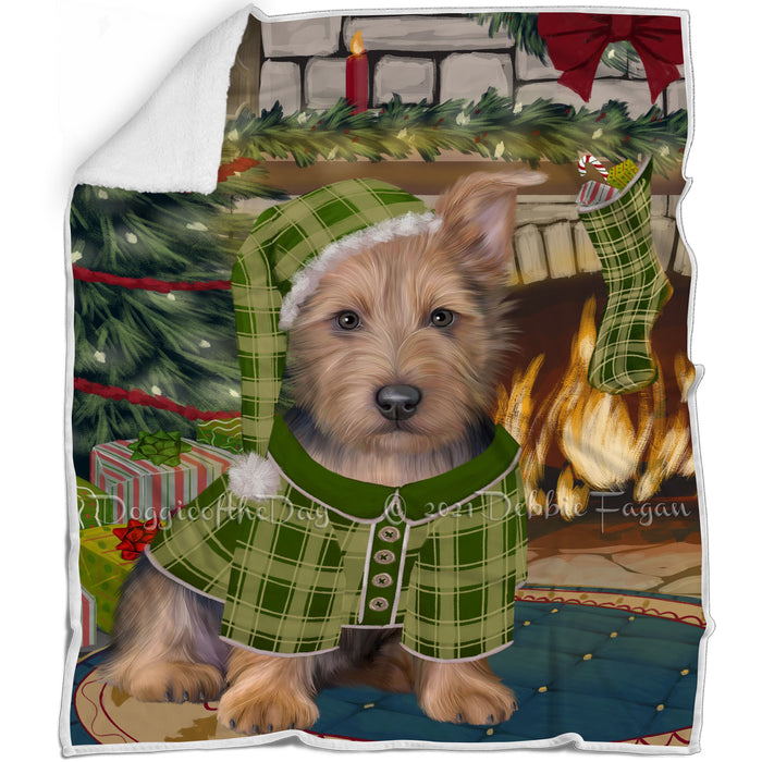 The Stocking was Hung Australian Terrier Dog Blanket BLNKT116103