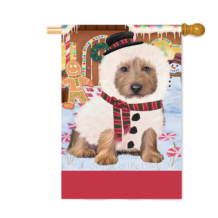 Personalized Gingerbread Candyfest Australian Terrier Dog Custom House Flag FLG63702