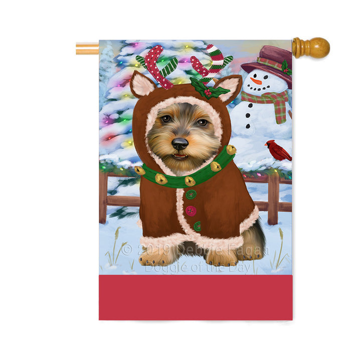 Personalized Gingerbread Candyfest Australian Terrier Dog Custom House Flag FLG63703