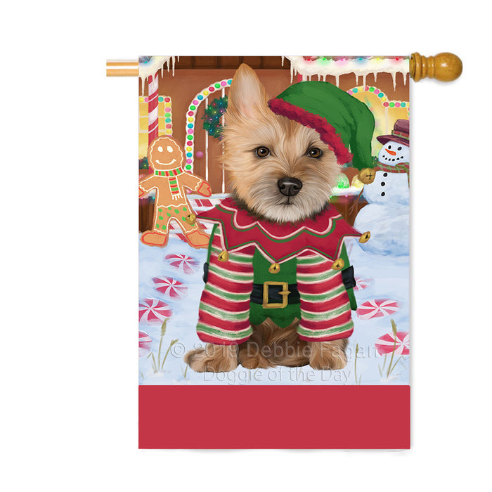 Personalized Gingerbread Candyfest Australian Terrier Dog Custom House Flag FLG63704