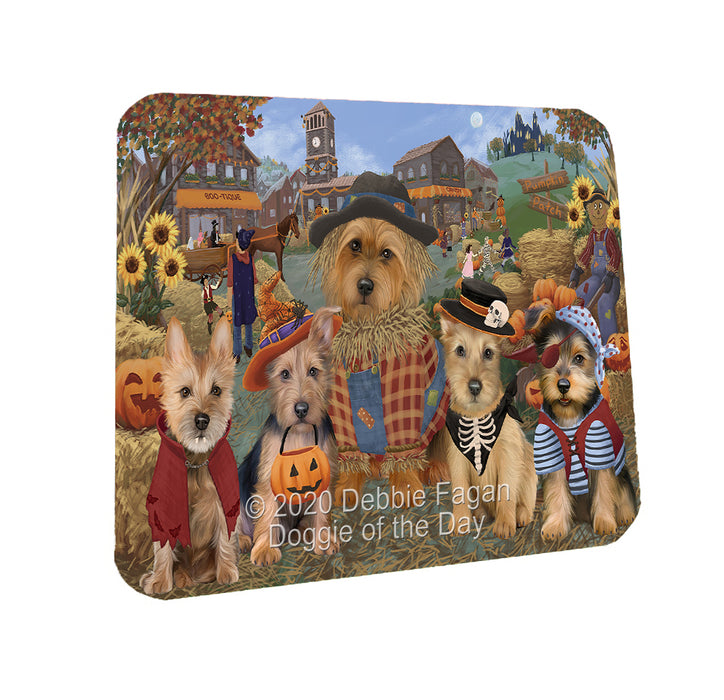 Halloween 'Round Town Australian Terrier Dogs Coasters Set of 4 CSTA57905