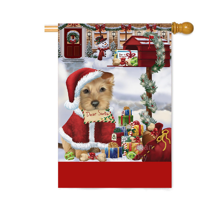 Personalized Happy Holidays Mailbox Australian Terrier Dog Christmas Custom House Flag FLG-DOTD-A59949