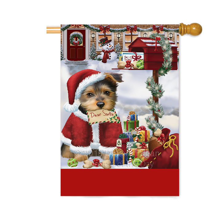 Personalized Happy Holidays Mailbox Australian Terrier Dog Christmas Custom House Flag FLG-DOTD-A59948