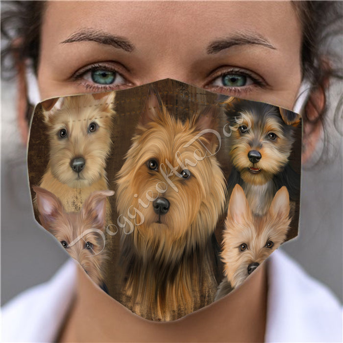 Rustic Australian Terrier Dogs Face Mask FM50022