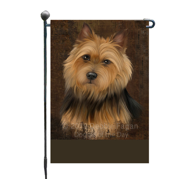 Personalized Rustic Australian Terrier Dog Custom Garden Flag GFLG63412