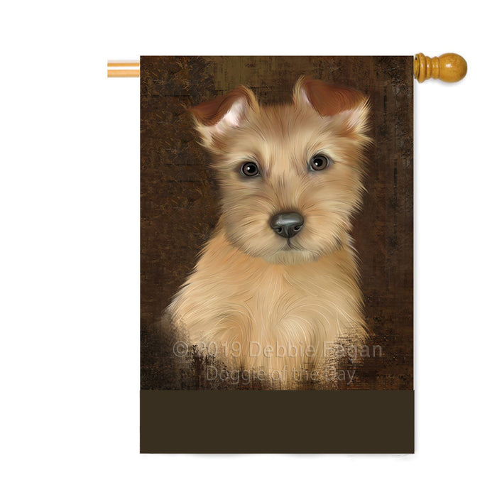 Personalized Rustic Australian Terrier Dog Custom House Flag FLG64490