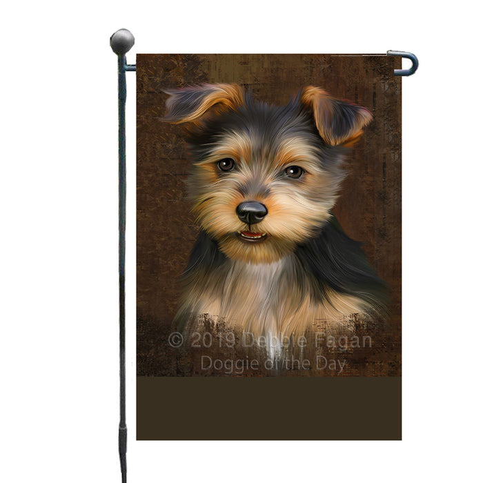 Personalized Rustic Australian Terrier Dog Custom Garden Flag GFLG63414