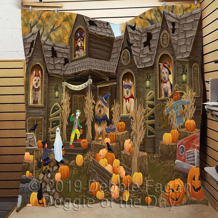 Haunted House Halloween Trick or Treat Australian Terrier Dogs Quilt