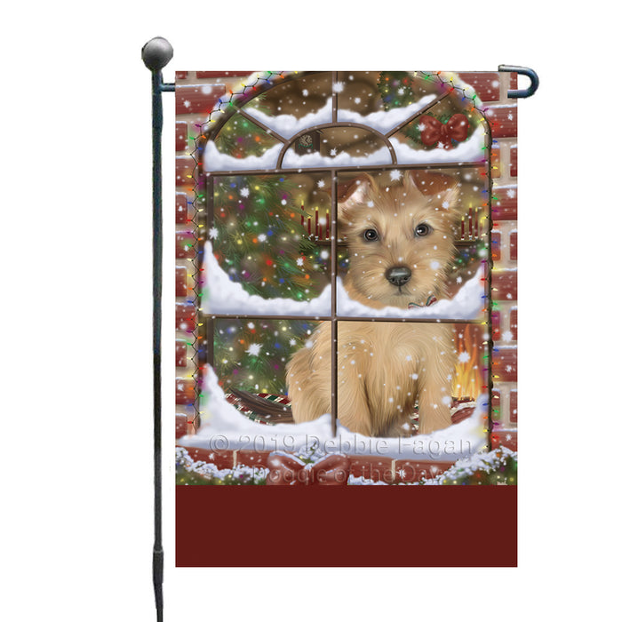 Personalized Please Come Home For Christmas Australian Terrier Dog Sitting In Window Custom Garden Flags GFLG-DOTD-A60120