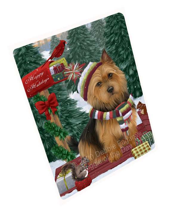 Christmas Woodland Sled Australian Terrier Dog Refrigerator/Dishwasher Magnet - Kitchen Decor Magnet - Pets Portrait Unique Magnet - Ultra-Sticky Premium Quality Magnet RMAG113923