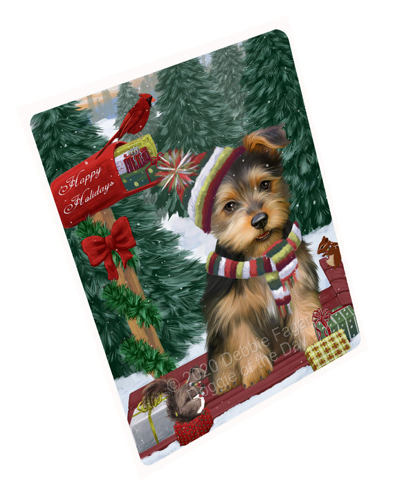 Christmas Woodland Sled Australian Terrier Dog Cutting Board - For Kitchen - Scratch & Stain Resistant - Designed To Stay In Place - Easy To Clean By Hand - Perfect for Chopping Meats, Vegetables, CA83752