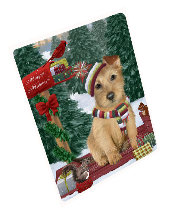 Christmas Woodland Sled Australian Terrier Dog Cutting Board - For Kitchen - Scratch & Stain Resistant - Designed To Stay In Place - Easy To Clean By Hand - Perfect for Chopping Meats, Vegetables, CA83754
