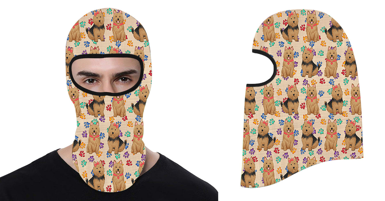 Rainbow Paw Print Australian Terrier Dogs All Over Print Balaclava Ski Mask SM48096