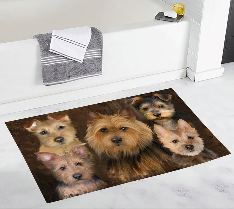 Rustic Australian Terrier Dogs Bath Mat