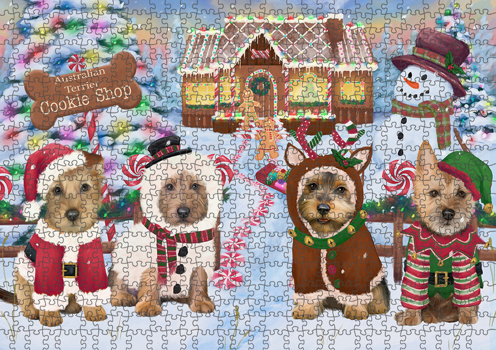 Holiday Gingerbread Cookie Shop Australian Terriers Dog Puzzle  PUZL92604