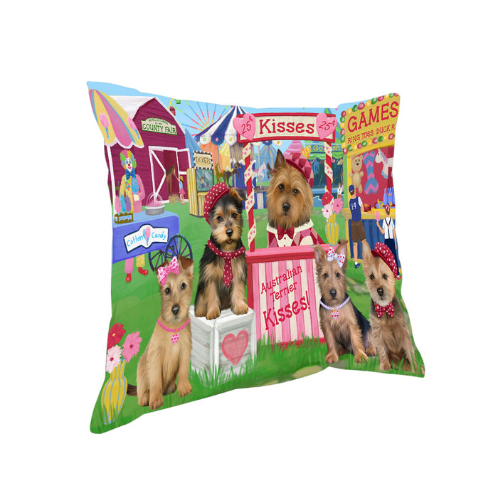Carnival Kissing Booth Australian Terriers Dog Pillow PIL72040