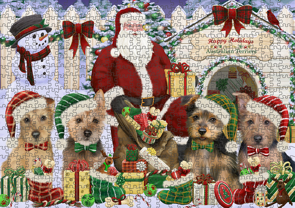 Christmas Dog House Australian Terriers Dog Puzzle  PUZL61716