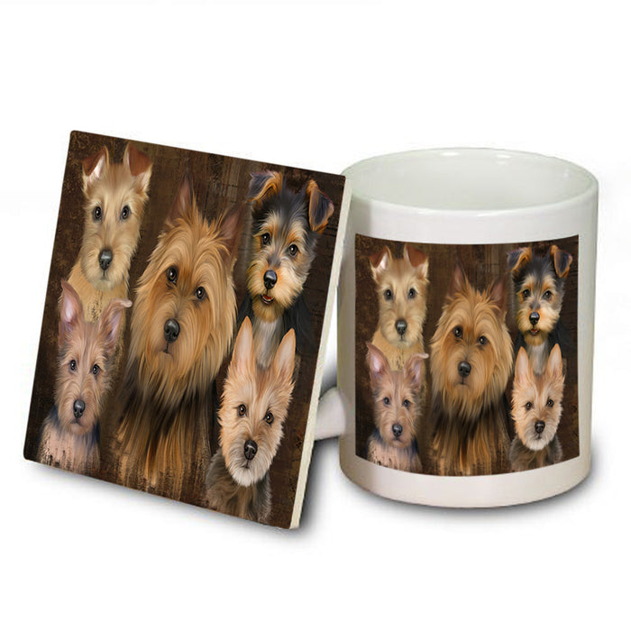 Rustic 5 Australian Terrier Dog Mug and Coaster Set MUC54117
