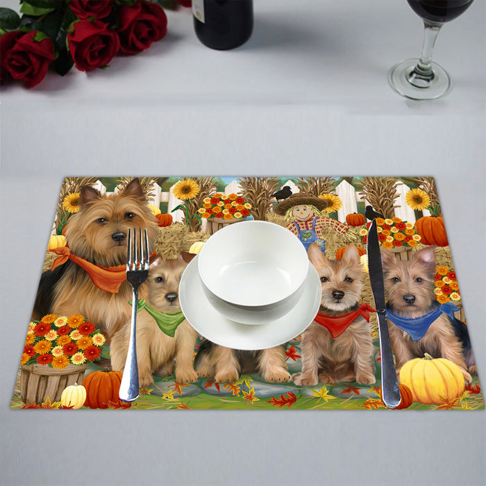 Fall Festive Harvest Time Gathering Australian Terrier Dogs Placemat