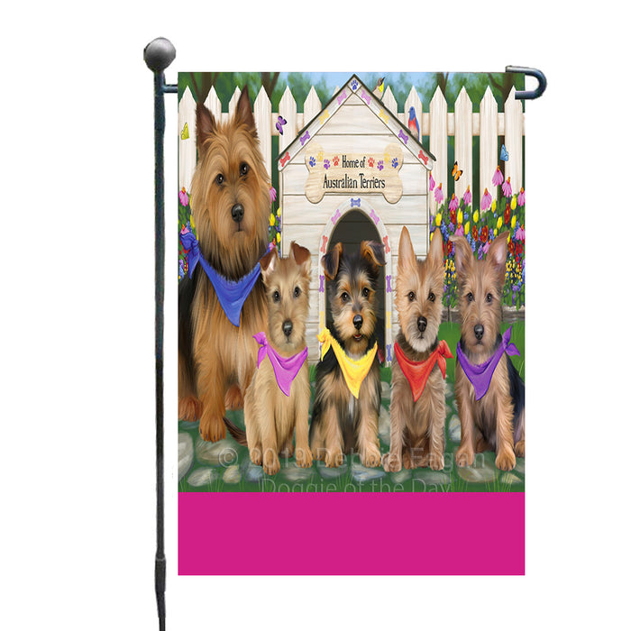 Personalized Spring Dog House Australian Terrier Dogs Custom Garden Flags GFLG-DOTD-A62729