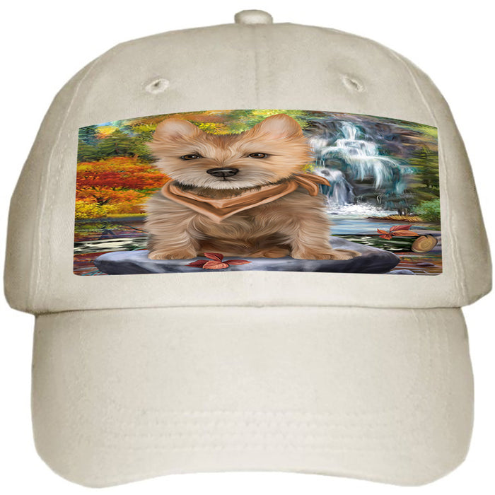 Scenic Waterfall Australian Terrier Dog Ball Hat Cap HAT54180
