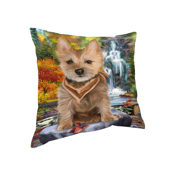 Scenic Waterfall Australian Terrier Dog Pillow PIL56660