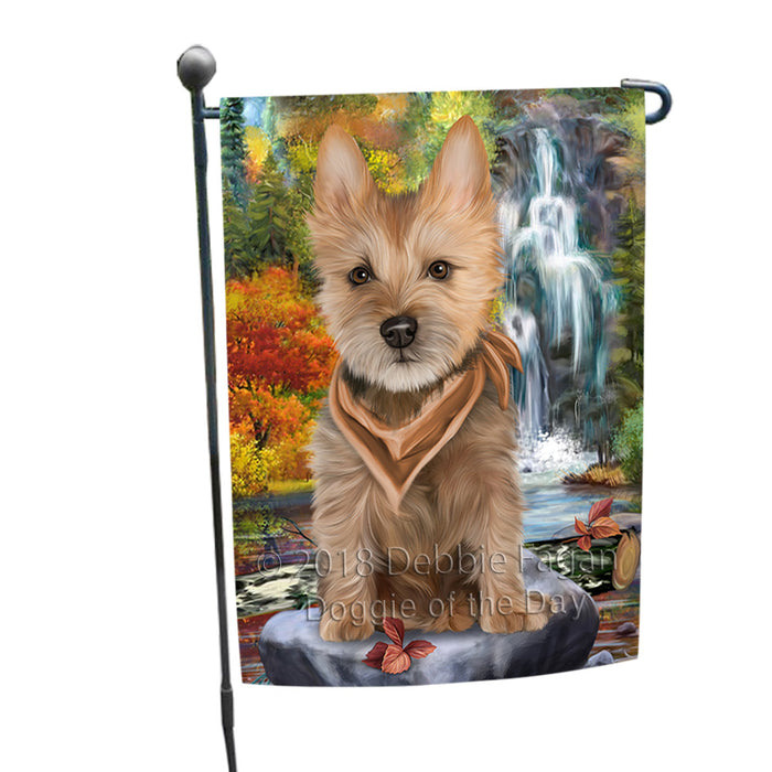 Scenic Waterfall Australian Terrier Dog Garden Flag GFLG50030