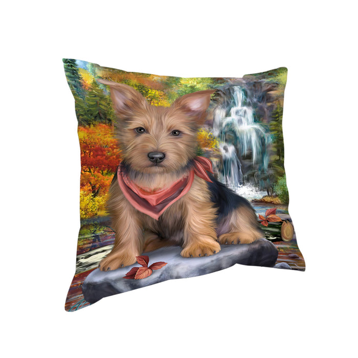 Scenic Waterfall Australian Terrier Dog Pillow PIL56664