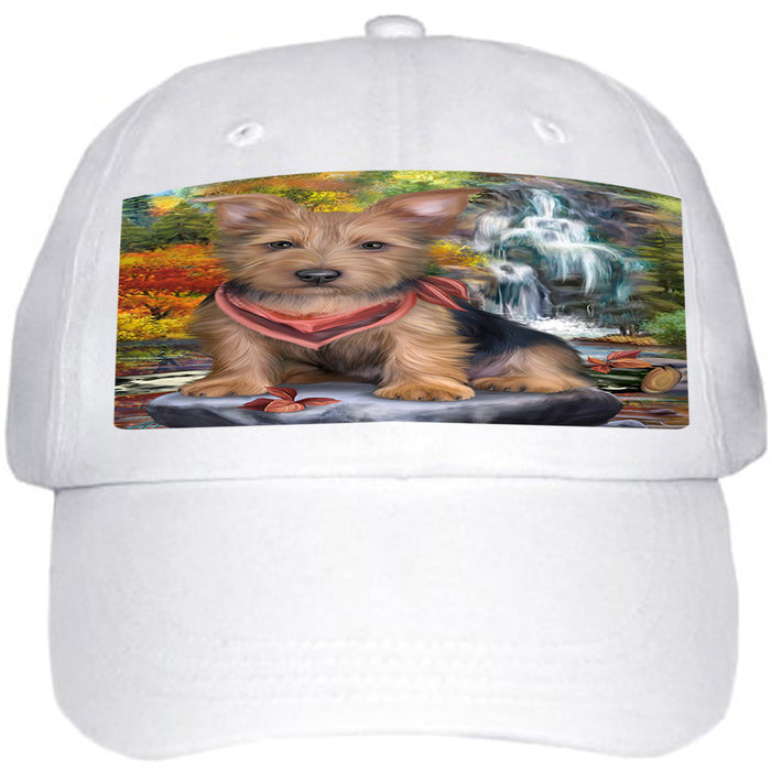 Scenic Waterfall Australian Terrier Dog Ball Hat Cap HAT54183