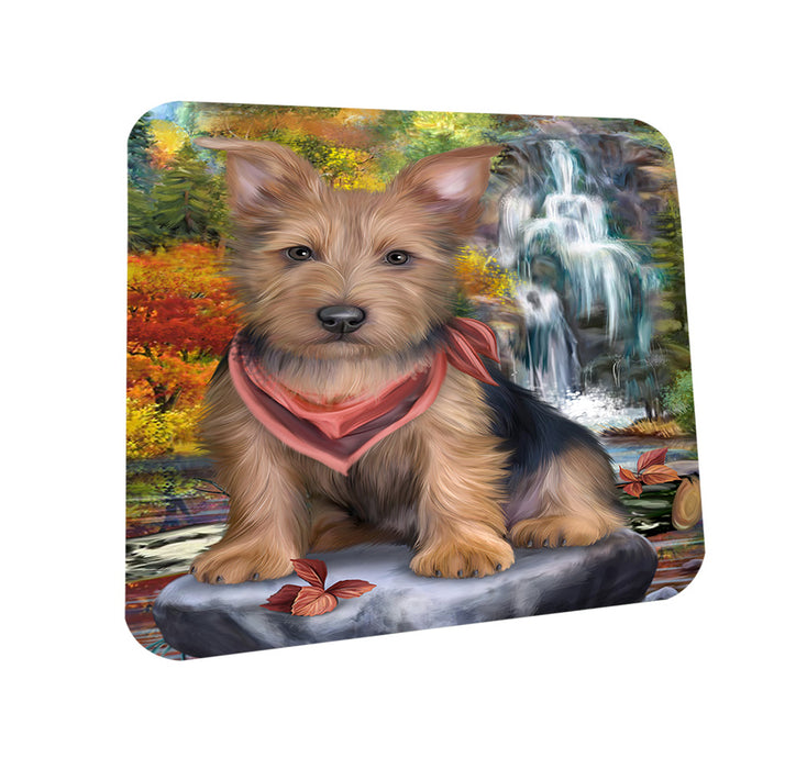Scenic Waterfall Australian Terrier Dog Coasters Set of 4 CST50109