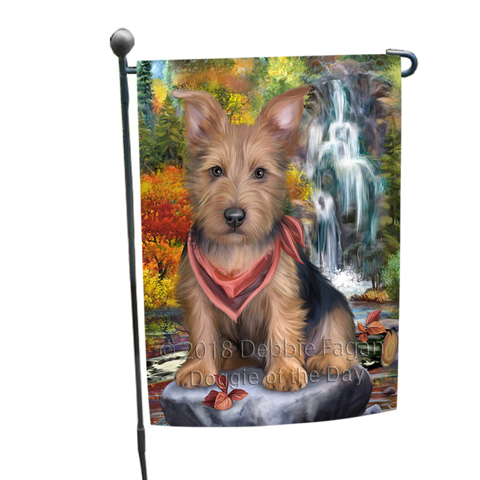 Scenic Waterfall Australian Terrier Dog Garden Flag GFLG50031