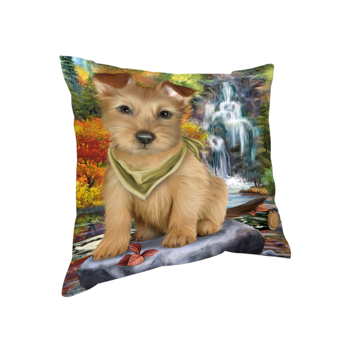 Scenic Waterfall Australian Terrier Dog Pillow PIL56668