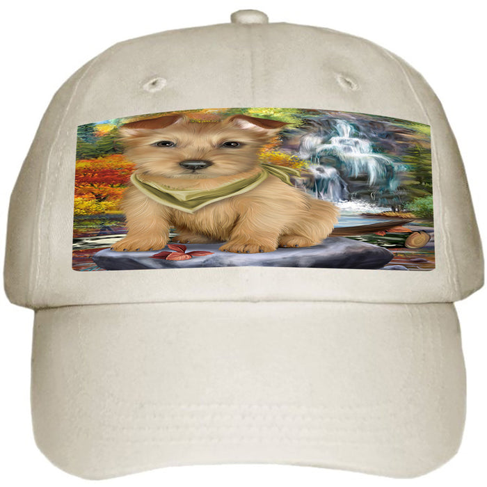 Scenic Waterfall Australian Terrier Dog Ball Hat Cap HAT54186