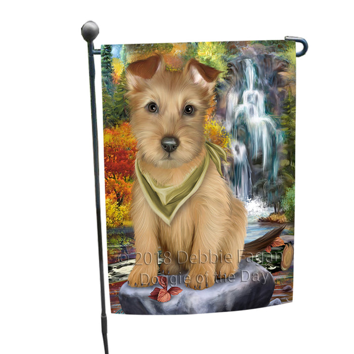 Scenic Waterfall Australian Terrier Dog Garden Flag GFLG50032