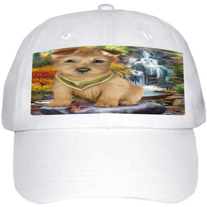 Scenic Waterfall Australian Terrier Dog Ball Hat Cap HAT54186