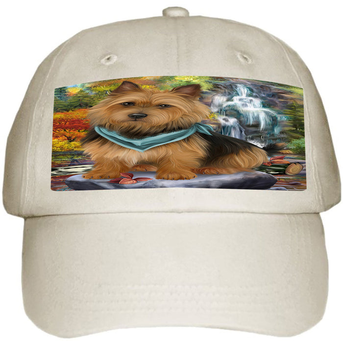 Scenic Waterfall Australian Terrier Dog Ball Hat Cap HAT54189