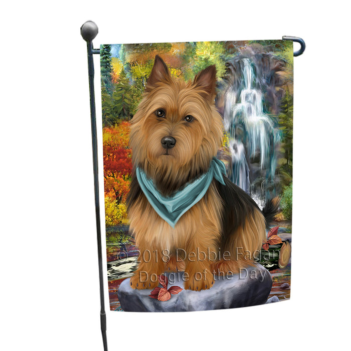 Scenic Waterfall Australian Terrier Dog Garden Flag GFLG50033