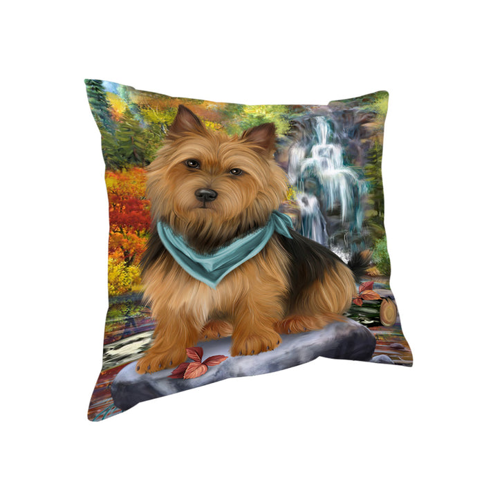 Scenic Waterfall Australian Terrier Dog Pillow PIL56672
