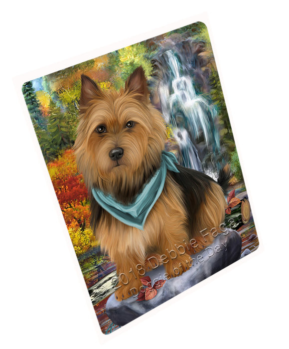 Scenic Waterfall Australian Terrier Dog Cutting Board C54480