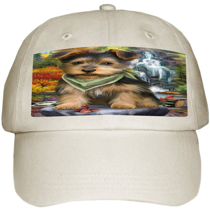 Scenic Waterfall Australian Terrier Dog Ball Hat Cap HAT54174