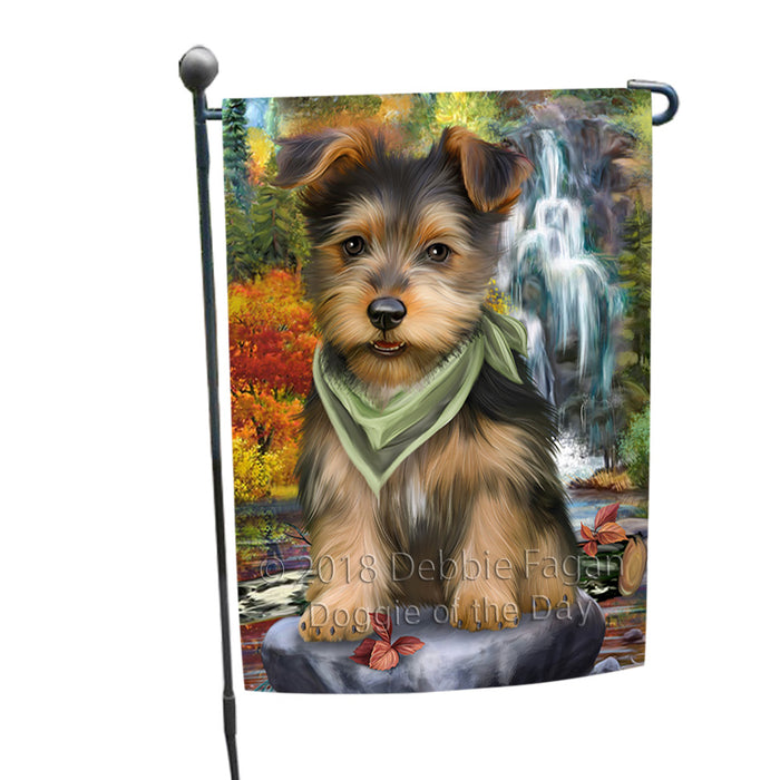 Scenic Waterfall Australian Terrier Dog Garden Flag GFLG50028