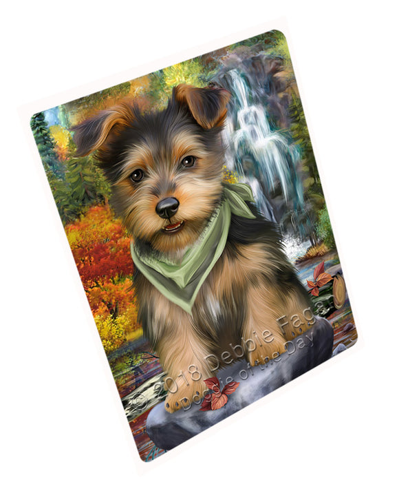 Scenic Waterfall Australian Terrier Dog Cutting Board C54465
