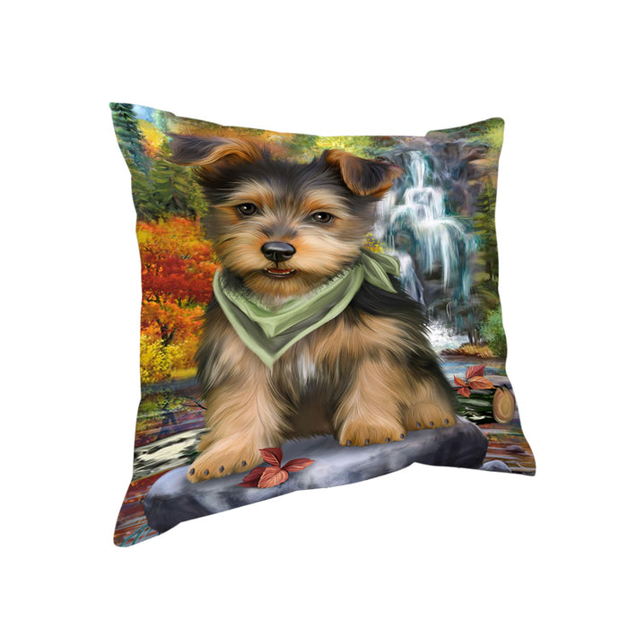 Scenic Waterfall Australian Terrier Dog Pillow PIL56652