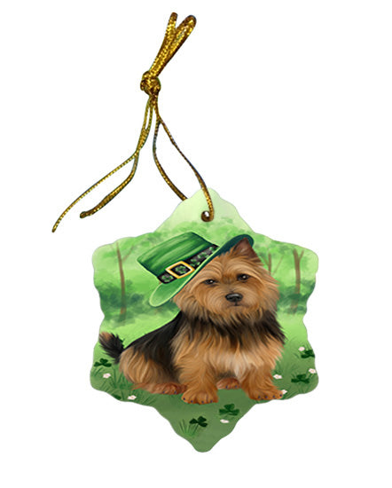 St. Patricks Day Irish Portrait Australian Terrier Dog Star Porcelain Ornament SPOR57913