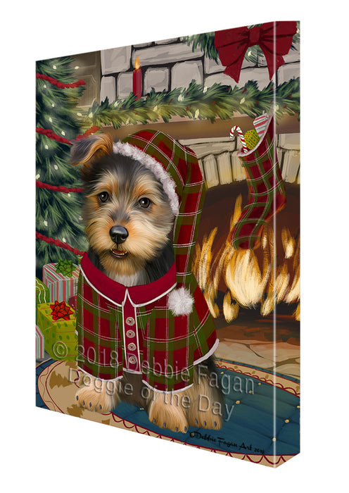The Stocking was Hung Australian Terrier Dog Canvas Print Wall Art Décor CVS116585