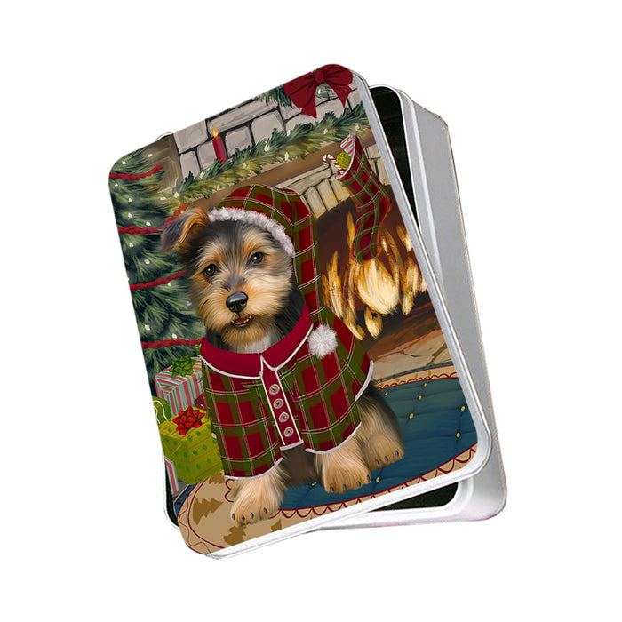 The Stocking was Hung Australian Terrier Dog Photo Storage Tin PITN55127