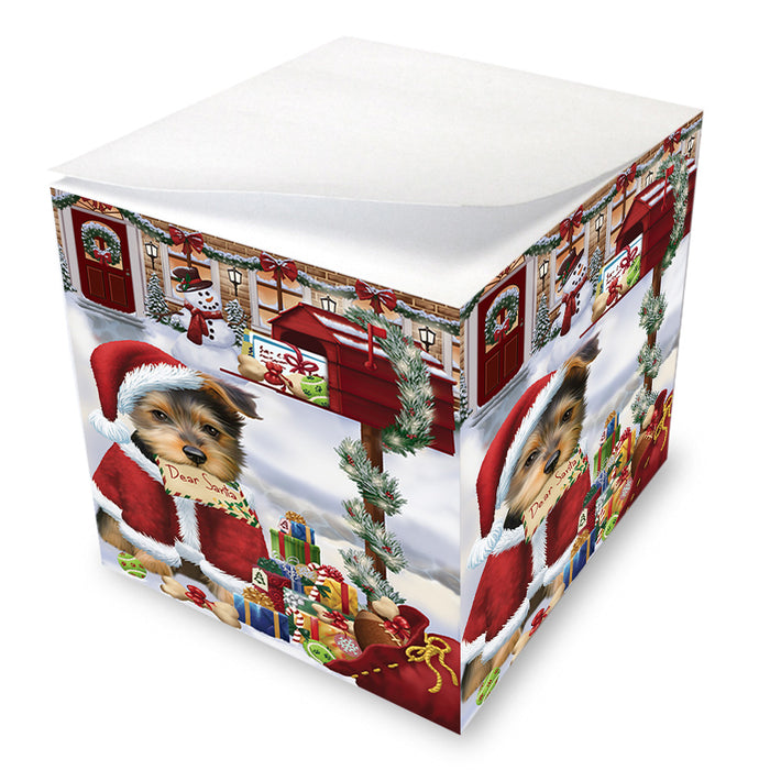 Australian Terrier Dog Dear Santa Letter Christmas Holiday Mailbox Note Cube NOC55165