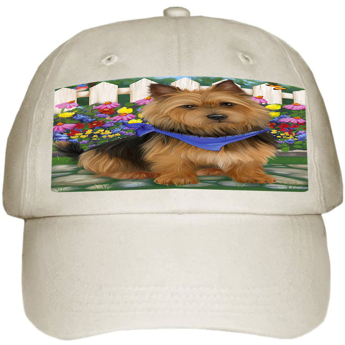 Spring Floral Australian Terrier Dog Ball Hat Cap HAT60423