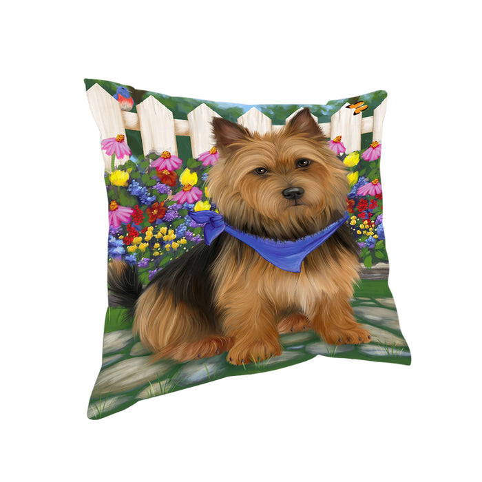 Spring Floral Australian Terrier Dog Pillow PIL65076